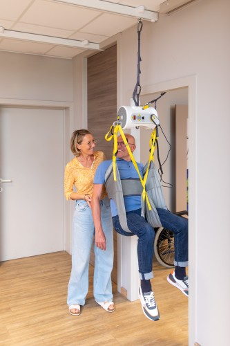 Portable ceiling hoist with "tarzan" system - Handi-Move Patient lift hoist