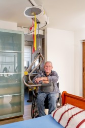 Ceiling lift - independent use ; Ceiling track rails ; Handi-Move Body Support® - Handi-Move Patient lift hoist