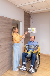 Portable ceiling hoist with "tarzan" system - Handi-Move Patient lift hoist