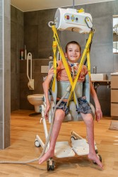 Portable ceiling hoist with "tarzan" system - Handi-Move Patient lift hoist