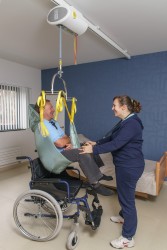 Ceiling lift - independent use ; DayLite Sling ; Standard spreader bar - Handi-Move Patient lift hoist